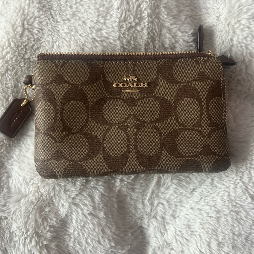 Coach Brown Wristlet - Picture 1 of 5